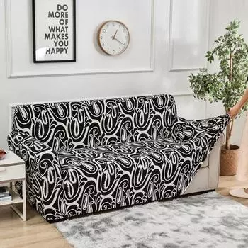 1 эластичный чехол для дивана с принтом, в комплекте все необходимое, противоскользящий, устойчивый к воздействию пыли и кошек, прочный, можно мыть, подходит для декора и защиты домашнего дивана. 1-Seater