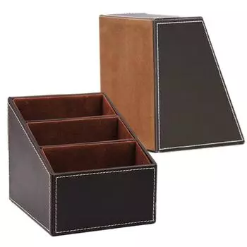 1-элементный держатель пульта дистанционного управления из искусственной кожи, кожаный ящик для хранения пульта дистанционного управления, ящик для хранения телегида, ящик для сортировки электронной почты