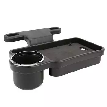 1 * Автомобильное заднее сиденье, стол для напитков, еда, поднос для чашек, держатели, настольная подставка, крепление, пластик чёрный