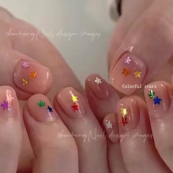 1 банка мини сверкающих звезд для ногтей сверкающая пентаграмма украшения ногтей дизайн салона ногтей милые аксессуары дизайн ногтей своими руками