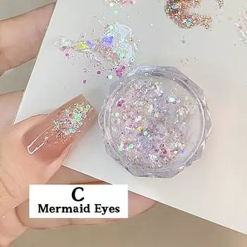 1 банка смешанных блесток, фольга, хлопья, блестки для ногтей, украшения для дизайна ногтей, УФ-гель, насадки для маникюра, подвески для женщин и девочек, аксессуары «сделай сам»