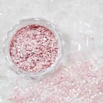 1 баночка 1 мм мини сверкающий звездный глиттер для ногтей сверкающее украшение для ногтей дизайн для маникюрного салона милые аксессуары дизайн для нейл-арта своими руками светло-розовый