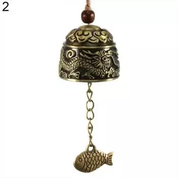 1* Bell Dragon Fish Feng Shui Bell Blessing Good Luck Fortune Hanging Wind Chime Chinese Dragon And Fish Pattern