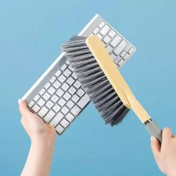 1 большая щетка для подметания кровати, щетка для чистки бытовой кровати, дивана, чистка артефакта, длинная ручка, мягкая щетка, многофункциональная щетка жёлтый
