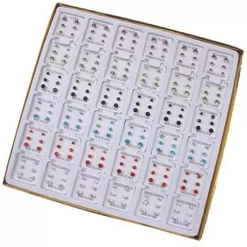 1 Box Comfortable Ear Studs Crystal Fashion Accessories Hypoallergenic Ear Studs Elegant Ear Pin Suitable for Women Girl A