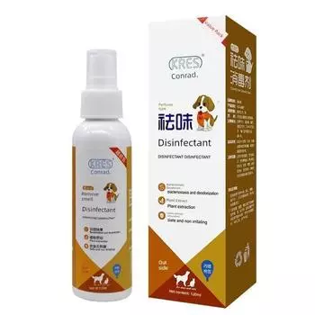 [1 Box] Conris Perfume Deodorant 120ml/Bottle of Cat and Dog Pet Supplies with Cotton Swabs Conrez Disinfectant 120ml