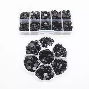 1 Box Flat Doll Round Flat Black Eyes Round Doll Plastic Safety Eyes Dolls Making Toys 1box-760pcs чёрный
