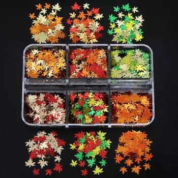 1 Box Nail Sequins Creative Shape Ultra-Thin Sparkling Stunning Visual Effect Show Charm Attractive 45455 6Grid