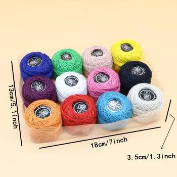1 box of 12/16 color DIY colored hand sewn cross stitch repair thread crochet lace embroidery thread