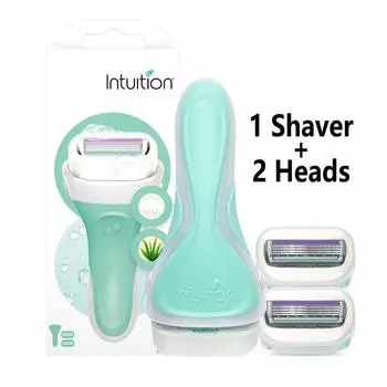 [1 Бритва и 2 Головки] Ультрагладкая Бритва для Удаления Волос для Женщин Мужчин