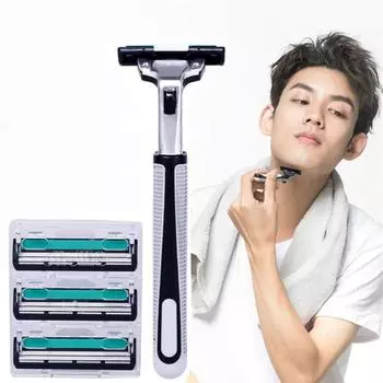 1 бритвенная ручка и 3 бритвенных лезвия 2 двухслойных бритвенных лезвия 1Handle 3Blade