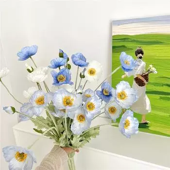 1 букет 4 головки искусственных цветов искусственный шелк кукуруза мак цветок свадебный букет цветов украшение для дома сад вечеринка 1