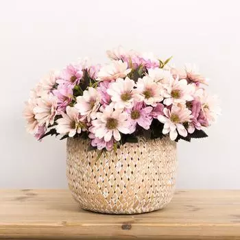 1 букет 5 веток 10 головок искусственные шелковые ромашки искусственные декоративные цветы свадебный букет цветов для украшения стола в домашней комнате фиолетовый