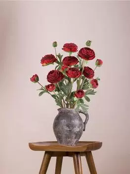 1 букет, 9 головок, искусственные цветы, шелковые винтажные длинные стебли, искусственные цветы для дома, свадебное украшение, букет невесты, шелковая роза с цветочным принтом розовый