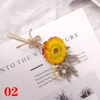 1 Букет DIY Crafts Real Natural Сухоцвет Пампасная трава Гипсофила растения Букет Роза Мини 2