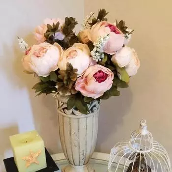 1 букет, европейские искусственные цветы пиона, шелковые искусственные цветы, свадебная вечеринка, украшение дома, цветочный букет, венок, сделай сам, скрапбукинг