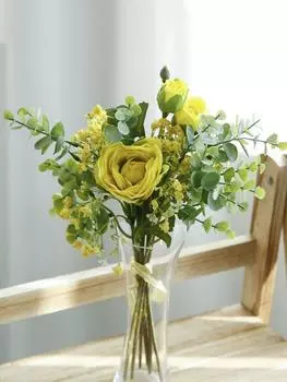 1 букет гипсофила пион искусственный цветок для вечеринки на открытом воздухе свадебные украшения фестиваль поставки букет жёлтый