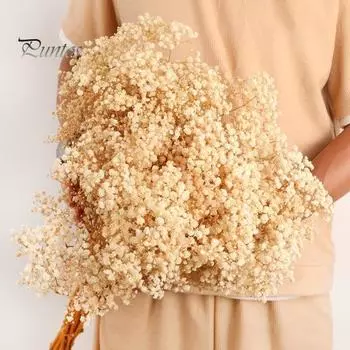 1 букет гипсофила сушеные цветы свадебный домашний декор DIY цветочная композиция вечное цветение подарок натуральные стабилизированные ветки A темно-фиолетового