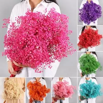 1 букет гипсофила сушеные цветы свадебный домашний декор DIY цветочная композиция вечное цветение подарок натуральные стабилизированные ветки A розовый