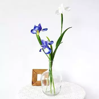 1 букет, искусственные цветы, износостойкие, не увядающие, не деформированные, отличные декоративные красивые искусственные цветы, домашний декор синий