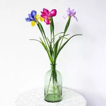 1 букет, искусственные цветы ручной работы, гибкие яркие красивые вечные искусственные цветы, товары для сада синий