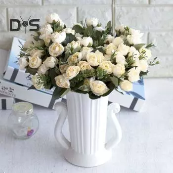 1 букет искусственных цветов экологически чистый невыцветающий пластиковый декор розы вино красного