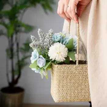 1 букет искусственных цветов Алисы, свадебный букет, свадебная вечеринка, домашний декор для вечеринки фиолетовый