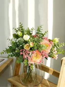 1 букет искусственных цветов гипсофилы пиона шелковый цветок пиона для вечеринки на открытом воздухе свадебный стол украшение гостиной жёлтый