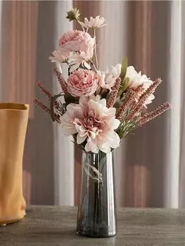 1 букет искусственных цветов, искусственные шелковые цветы для дома, свадьбы, рождественского декора, спальни, центрального украшения стола, невесты, держащей искусственный букет розовый