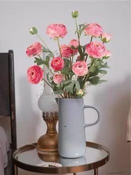 1 букет искусственных цветов из шелка с 9 головками винтажные длинные стебли искусственные цветы для дома свадебное украшение букет невесты из шелковой розы с цветочным принтом розовый