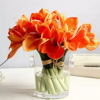1 букет искусственных цветов кливии, свадебная вечеринка, домашний садовый декор, товары для продажи оранжевый