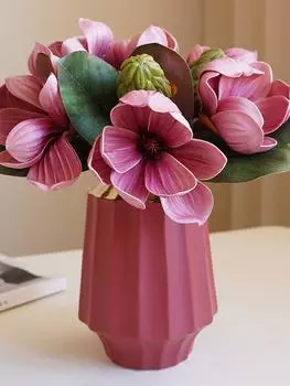 1 букет искусственных цветов магнолии 3 головки букет магнолии из пенопласта с листьями композиция для дома, гостиной, свадьбы, спальни, напольная ваза, украшение белый