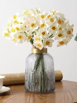 1 букет искусственных цветов нарциссов шелковый искусственный букет цветов для свадебного украшения дома жёлтый