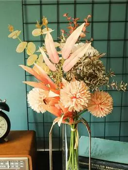 1 букет искусственных цветов одуванчика пиона гибридный букет поддельные осенние цветы стены DIY украшения дома, свадьбы, рождественской вечеринки