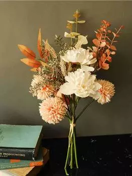 1 букет искусственных цветов одуванчика пиона гибридный букет осенний цветок для DIY дома свадьба рождественское украшение