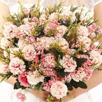 1 букет искусственных цветов, яркий жемчужный шар, хризантема, изысканный букет искусственных цветов синий