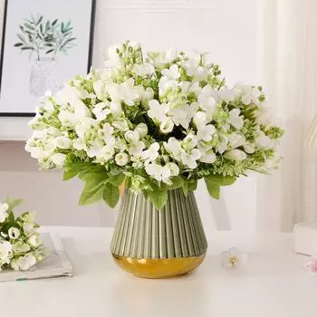 1 букет искусственных мини-тюльпанов, букет магнолий с длинным стеблем и листьями, искусственные цветы для домашнего декора, свадебных украшений бежевый