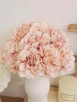 1 букет искусственных пионов, букет поддельных цветов для свадебной вечеринки, свадебное украшение дома серый