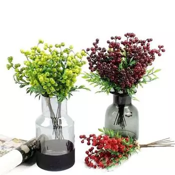 1 букет искусственных ягод, долговечная реалистичная имитация ягоды для рождественского зимнего украшения