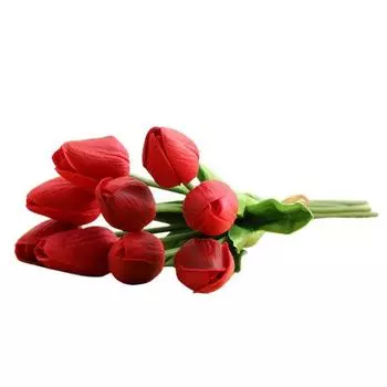 1 букет искусственных тюльпанов домашний сад свадебная цветочная композиция настольный декор 10pcs оранжевый