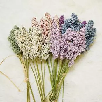 1 букет Искусственный цветок Моделирование растения DIY Свадебная вечеринка Праздничный декор темно-зеленого