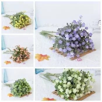 1 букет, искусственный цветок, не выцветает, украшает, сохраняет свежесть, необычные свадебные помощники, создают цветы для дома оранжевый