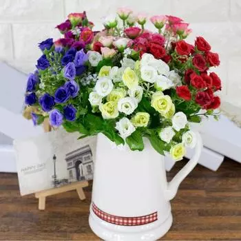 1 букет искусственный цветок розы растение домашний офис вечерние Декор фото реквизит