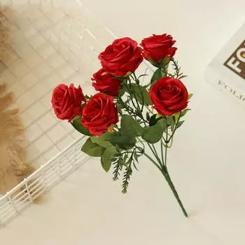 1 букет, искусственный цветок, широкое применение, искусственный шелк ручной работы, уникальная тонкая текстура, искусственный декор розы для спальни 3