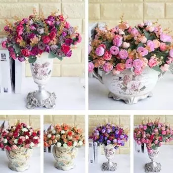 1 букет, искусственный пластиковый цветок розы, растение для дома, офиса, магазина, украшение фиолетовый