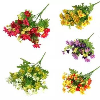 1 букет из 28 головок сушеных искусственных шелковых цветов букет домашнего декора красный