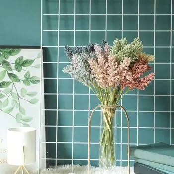 1 букет из пены, искусственные растения лаванды, цветы для дома, отеля, свадебное украшение светло-зеленый