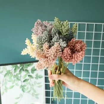 1 букет из пены, искусственные растения лаванды, цветы для дома, отеля, свадебное украшение светло-зеленый