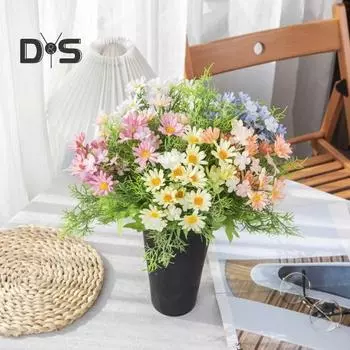 1 букет красочный искусственный подсолнух реалистичный модный домашний декор цветочная композиция искусственный цветок фиолетовый