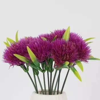 1 букет настоящих искусственных цветов одуванчика, искусственные цветы, зеленые искусственные растения, пластиковые цветы, украшение для дома и улицы горячий розовый